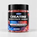 Health Nova Strawberry creatine gummies — studio product photograph